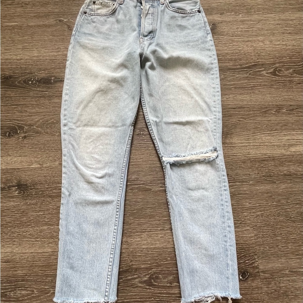 Reformation Light Blue Straight Leg Jeans